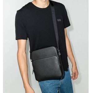 Genuine Leather Hugo Boss Men crossbody bag purse tote